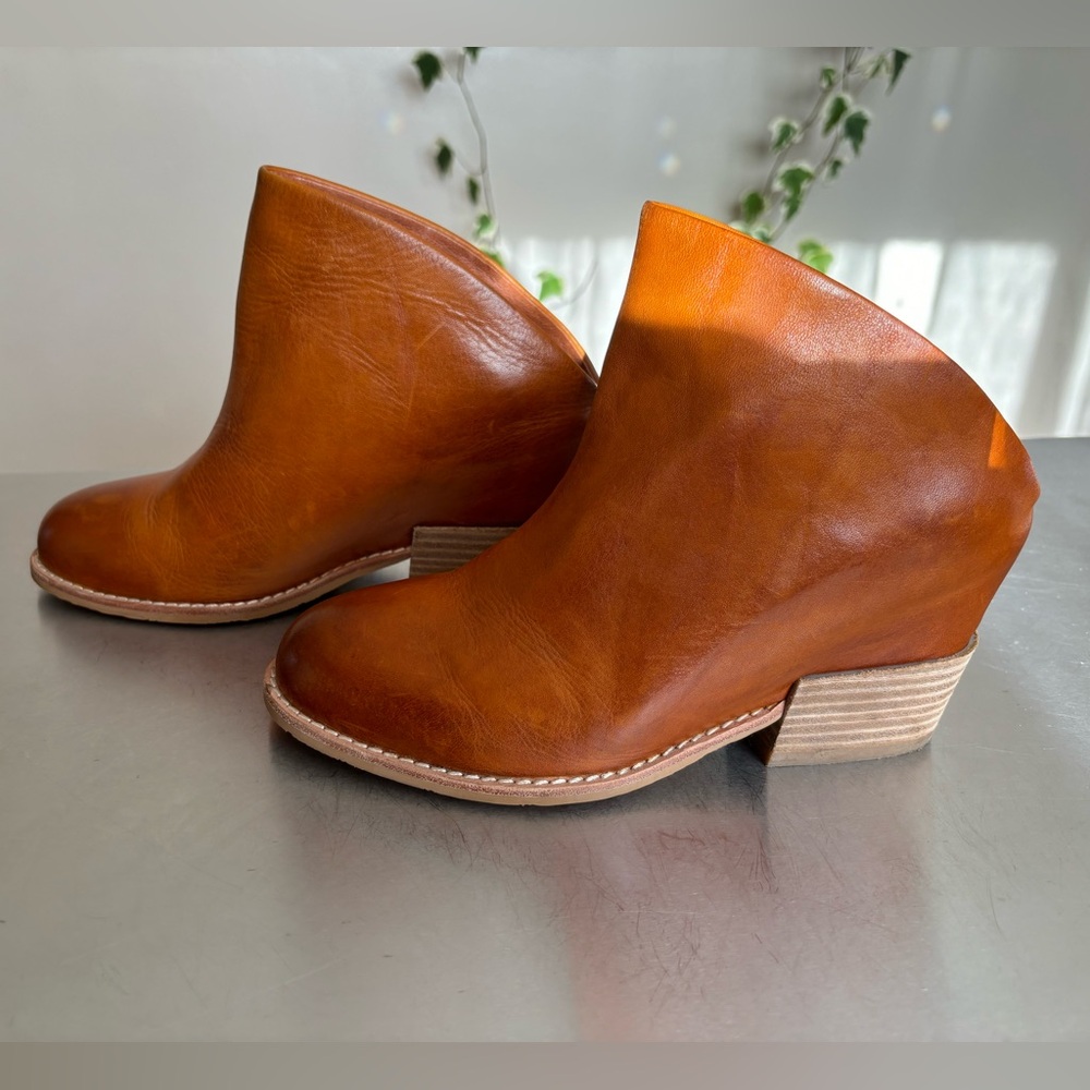 Antelope Hidden Wedge Mule Heels - Cognac Western Cowboy Backless Boot - 38